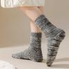 Womens Winter Faux Wool Ribbed Knit Crew Socks Thick Warm Thermal Casual Floor Slipper Socks Hosiery for Cold Weather