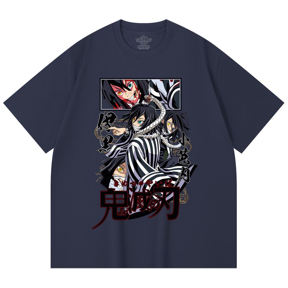 230 Gsm 100% Cotton Demon Slayer V95 Iguro Print Unisex Heavy Cotton T Shirt