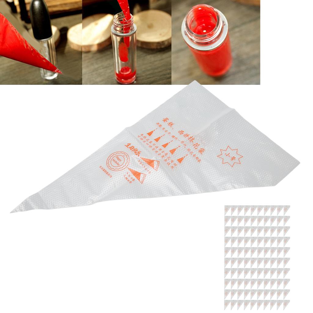 100pcs Disposable Piping Bags Set Multifunctional DIY Lip Glaze Dispensing Tools