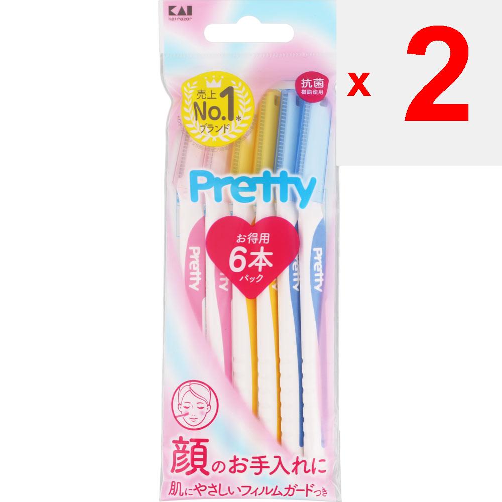 Kaijirushi Razor Pretty L 6P Disposable for Women Women's Razors Material] Stainless Steel Blade, Special Resin Film, ABS, TPE, PP Disposable for Wome