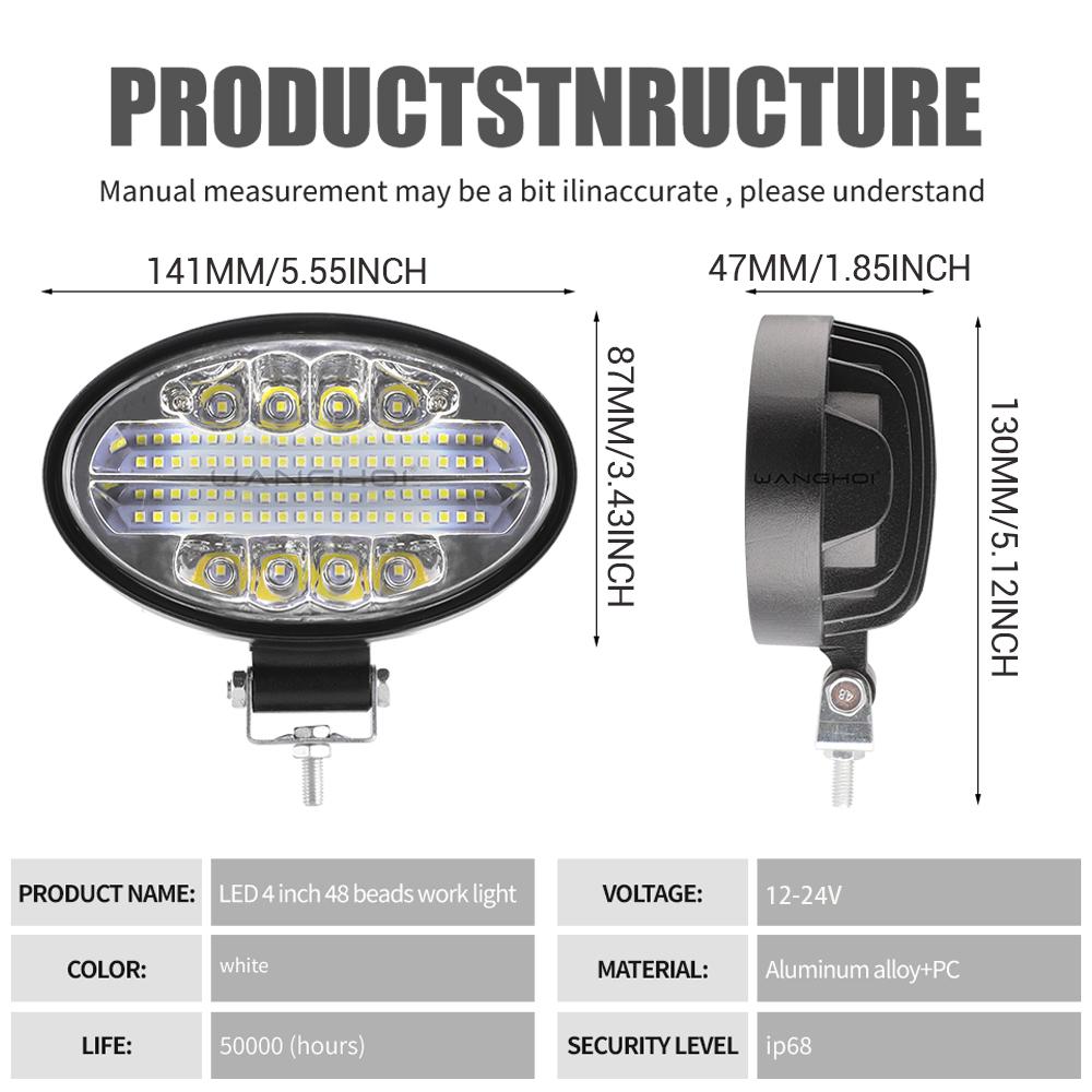 5.5 Inch Led Bar 12-24V Offroad 4x4 Led Work Light Bar Bright Addtional Spotlights Car Foggers for ATV UTV Truck SUV Motorcycle