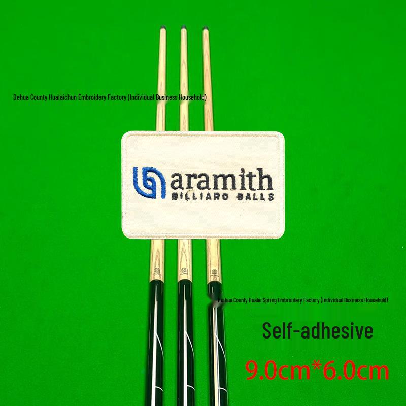 Billiard Cue Case Velcro Patch: Embroidered Logo Self-Adhesive Wrap Badge