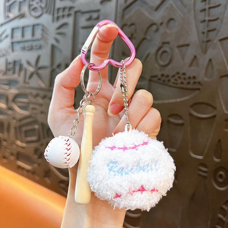 Plush doll pendant, keychain tennis racket pendant, small mini tennis souvenir, bag pendant, small gift.