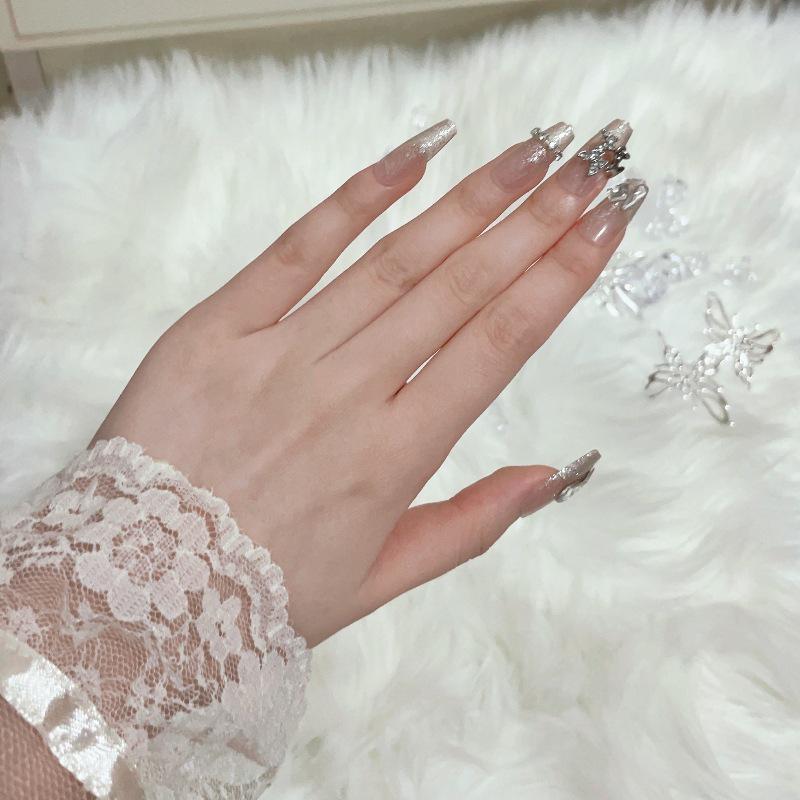 Luxurious Handmade Translucent Nail Tips for Autumn/Winter – Soft Texture, High-Class Feel