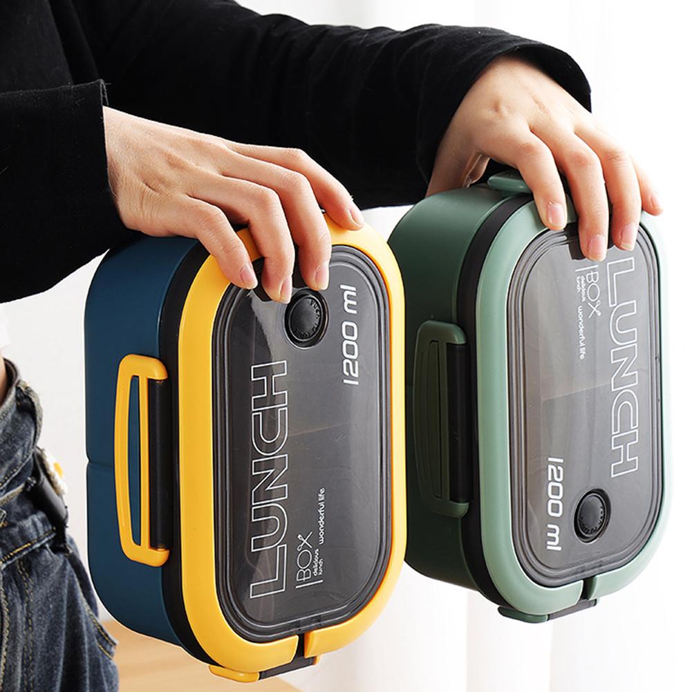 Bento Lunch Box With 2 Layers Outdoor Picnic Fruit Food Container For Indoor Outdoor