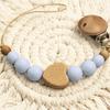 High Quality Silicone Pacifier Clips Lightweight Anti-drop Teether Teething Wooden Gift Pacifier Holder Chain Newborn