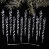 Clear Acrylic Icicle Ornaments Twisted Water Drop Design Snowflake Ornaments Set  Home Decoration