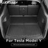 LUCKEASY For Model Y Rear Seat Backrest Protective Pad Trunk Mat Anti-Kick Pad Car Interior Accessories 2021-2024