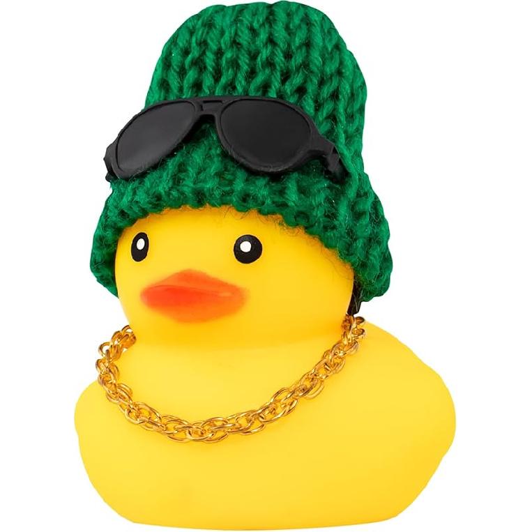 Wonuu Rubber Duck Car Ornaments Yellow Duck Car Dashboard Decorations with Propeller Helmet for Christmas Decor and Home Decorations for Adults
