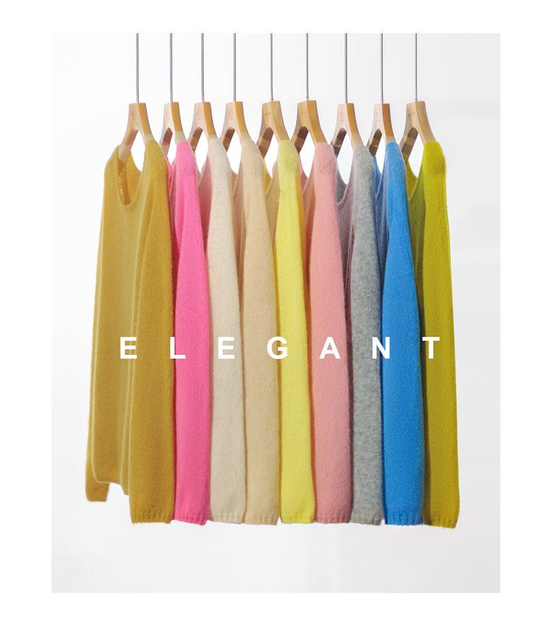 Silk Cashmere Women's Loose Fit Round Neck Sweater - Soft & Fluffy Touch