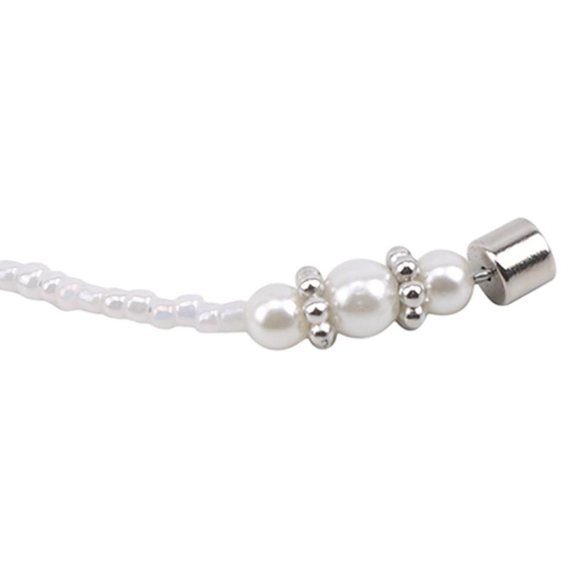Fashion Casual Sunglasses Cords Eyeglass Cord Beaded Eyeglasses Chain Casual Glasses Chains Retro White