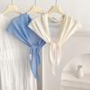 New atmosphere solid color wool triangle scarf women's spring and autumn versatile thin neck scarf air conditioner shawl outside the room