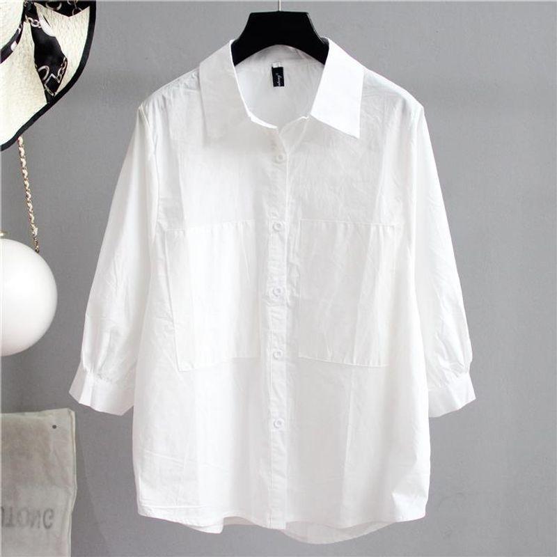 

Italian Big Sale European Goods Pure Cotton Loose Stripes Shirt White 500 pieces from 36 yuan