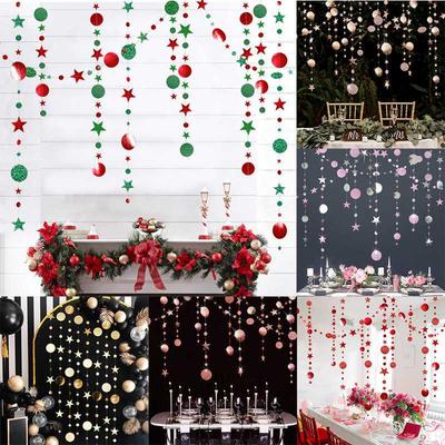 Merry Christmas ChristmasTree Ornaments New Year 4M Twinkle Star Paper Garland Decorations for Home
