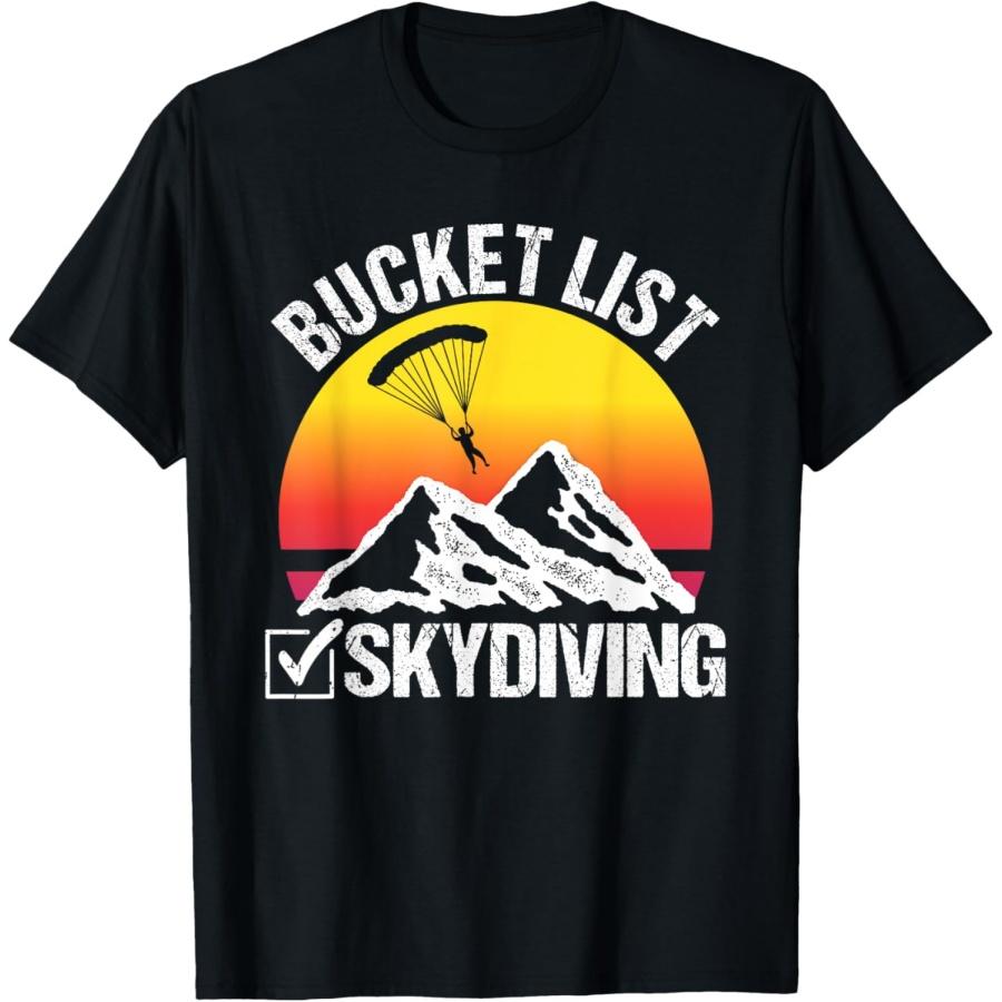 Skydive Parachute - Bucket List Parachute Jumping T-Shirt XXXXXL чёрный
