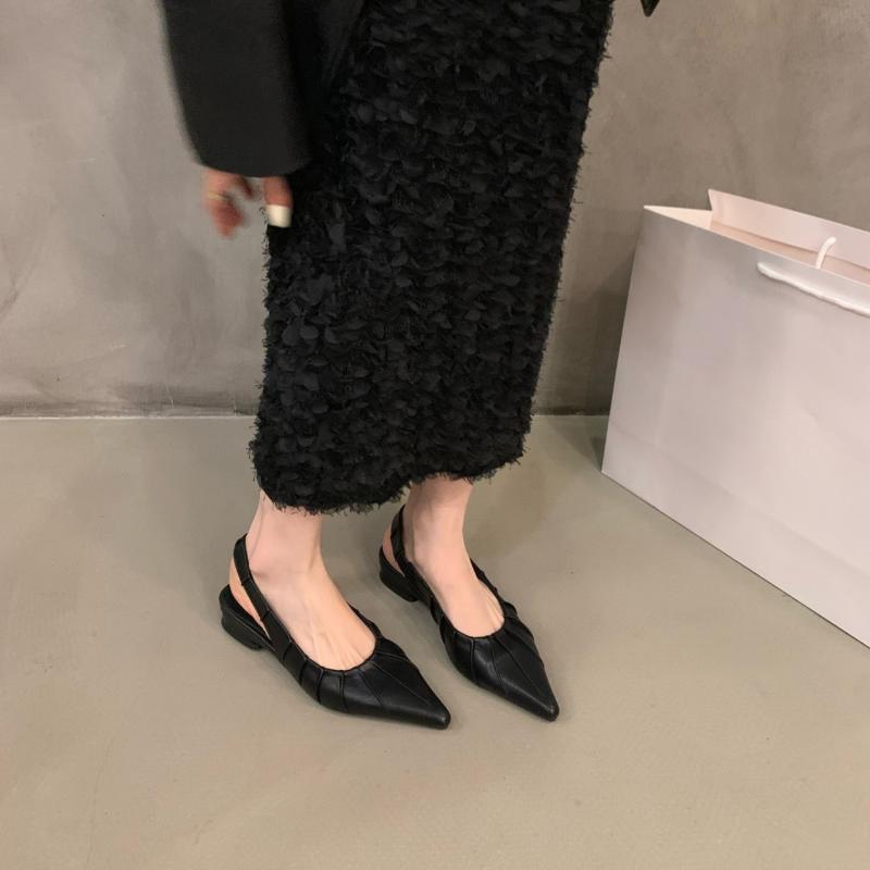 Móda 2025 Horký Výprodej Dámské Boty Slingbacks Dámské Vysoké Podpatky Módní Šněrovací Manžeta Kancelář a Kariéra Nové Sandály s Krytou Špičkou