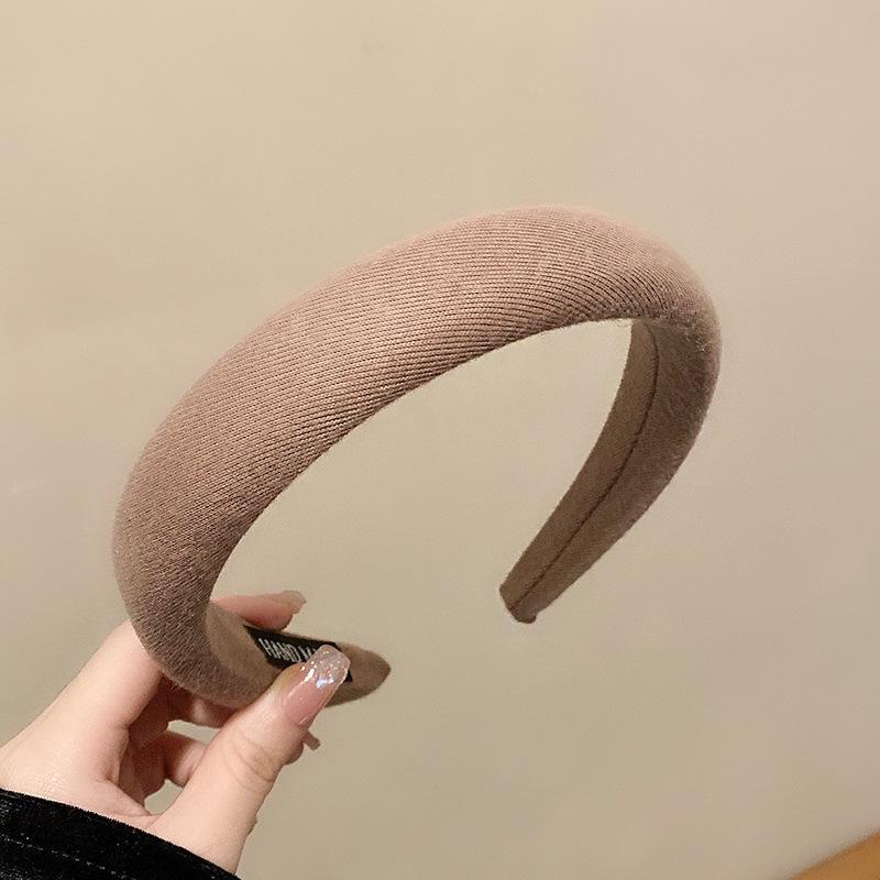Fashion Solid Color Hair Bands Girls Vintage Elastic Headbands Sponge Hairbands Hair Hoop Korean Hair Accessories for Women