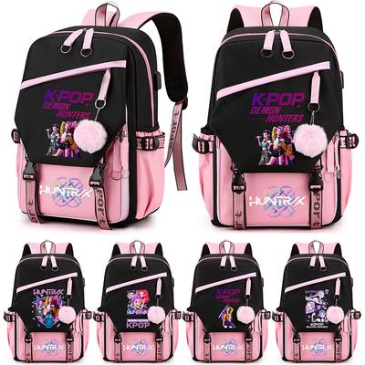 Cute Kpop Demon Hunters Printed Large Capacity Backpack for Teenger Student Girl Boy Schoolbag Bookbag Kid Gift Women Waterproof Travel Bag Mochila
