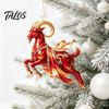 Christmas Gift for Friends Galloping Goat Hanging Ornament, 2D Flat Acrylic Pendant, New Year Seasonal Home Tree Decorations Decoration Tree, Mantel,