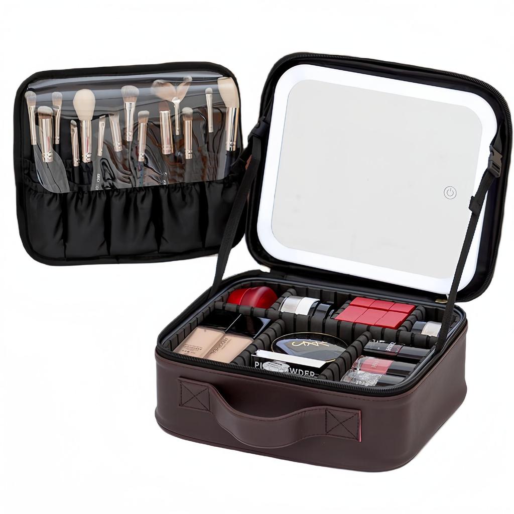 LED Light Cosmetic Travel Mirror and Storage Box - Trending Online 2024