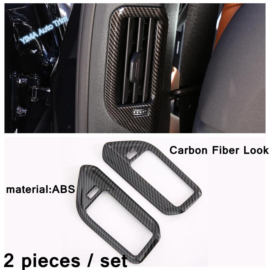 Safety Seat Belt Buckle / Pillar B / Gear Shift Box Panel Cover Trim For BMW X5 G05 X7 - Carbon Fiber Look Interior