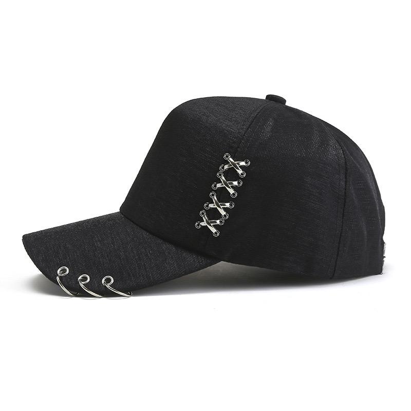 Hot Sale Unisex Y2K Cap Solide Plain Baseball Cap Outstreet Women Cross Metal Decoration Cap Female Trendy Hat