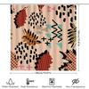 Abstract Bathroom Decor Shower Curtain Modern Pattern Orange Black Red Print For Home Bath Decoration (180X180Cm)