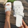 Fashion cross-riveted slippers women's summer wear non-slip soft-soled beach shoes casual open-toe sandals