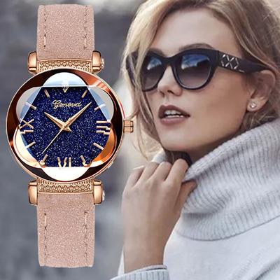 Dámské hodinky pro volný čas Módní kožené náramkové hodinky Quartz Luxusní hodinky Dámské