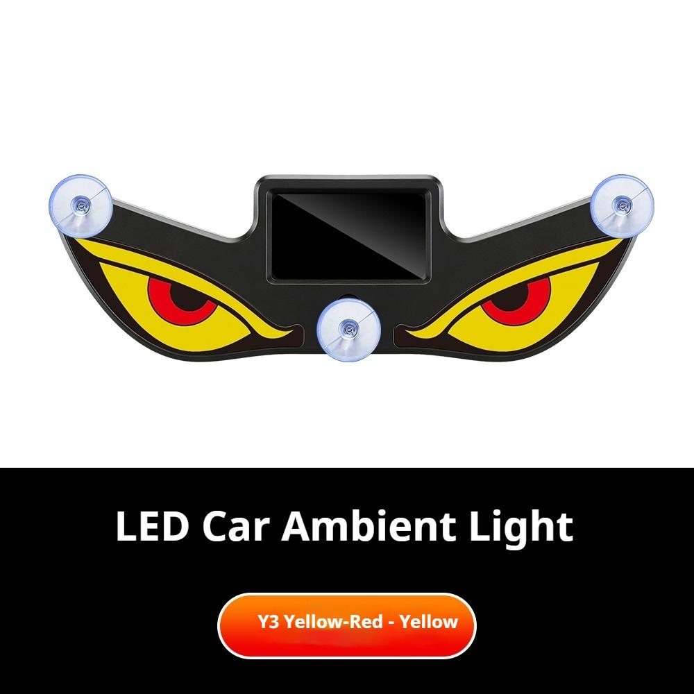 Upgrade Car Solar Energy Warning Light Devil Eyes USB Dual-Use LED Car Light Universal Rechargeable Color Changing Warning Light