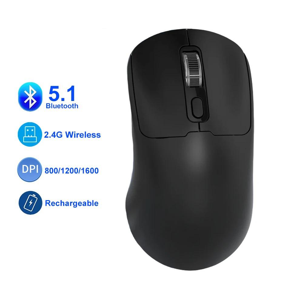 Bluetooth 5.4 Mouse 2.4G Wireless Mouse Dual Mode Gaming Mouse 1600 DPI Slient Mouse Rechargeable Ergonomic Mice for PC Laptop Macbook Pro