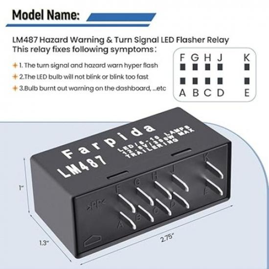 LED Flasher Relay Turn Signal Compatible with Hazard Warning and Turn Signal Fla