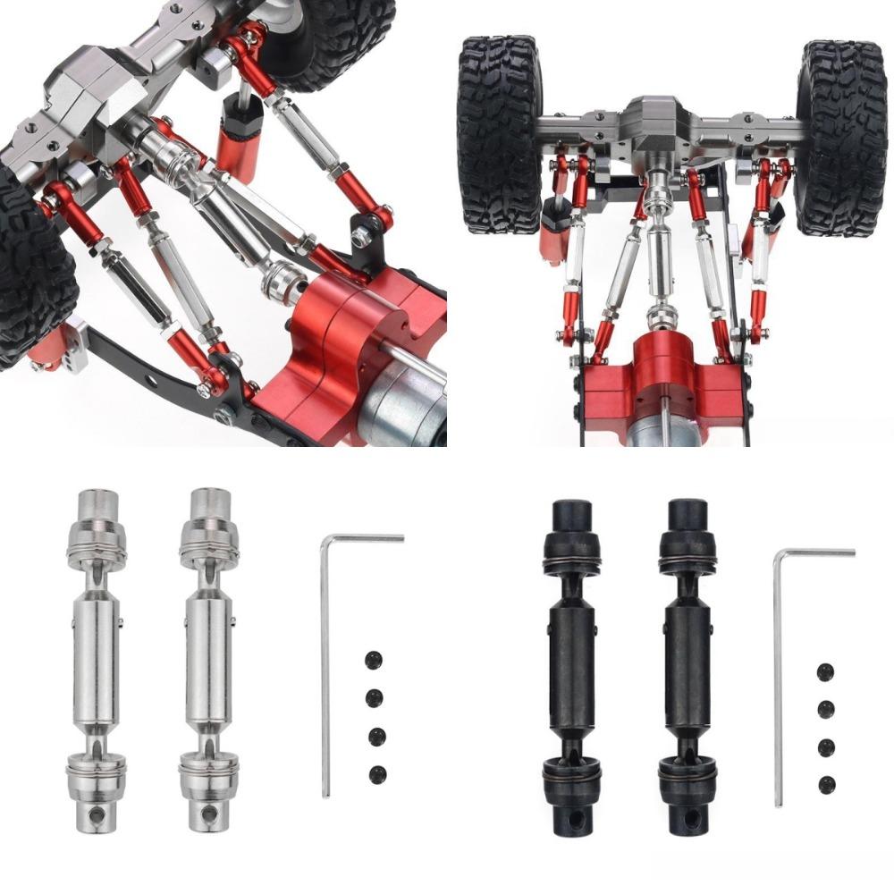 2pcs Black Silver Drive Shaft for WPL D12 C14 C24 B14 B24 B16 B36 C64-1 MN D90 D98 MN99S