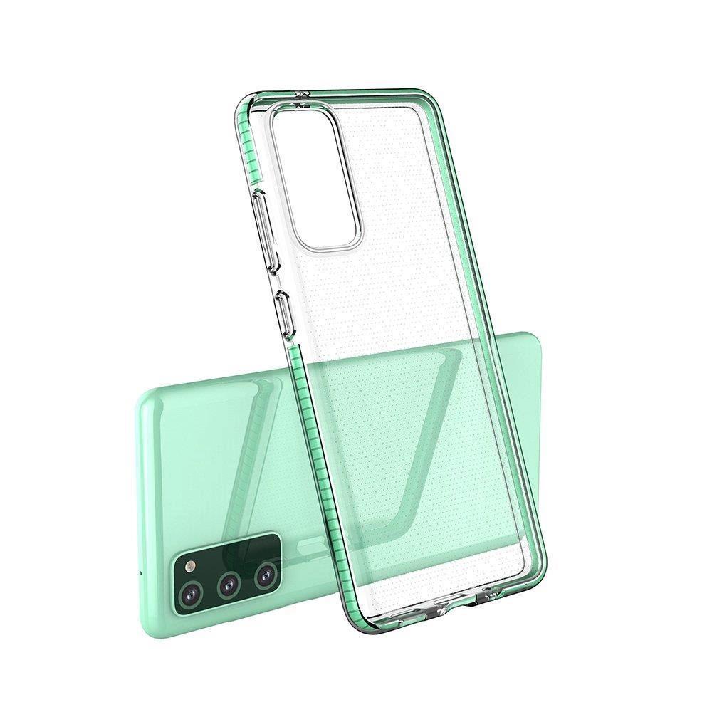 Spring Case Pokrowiec Żelowe Etui Z Kolorową Ramką Do Samsung Galaxy A72 4G Czarny
