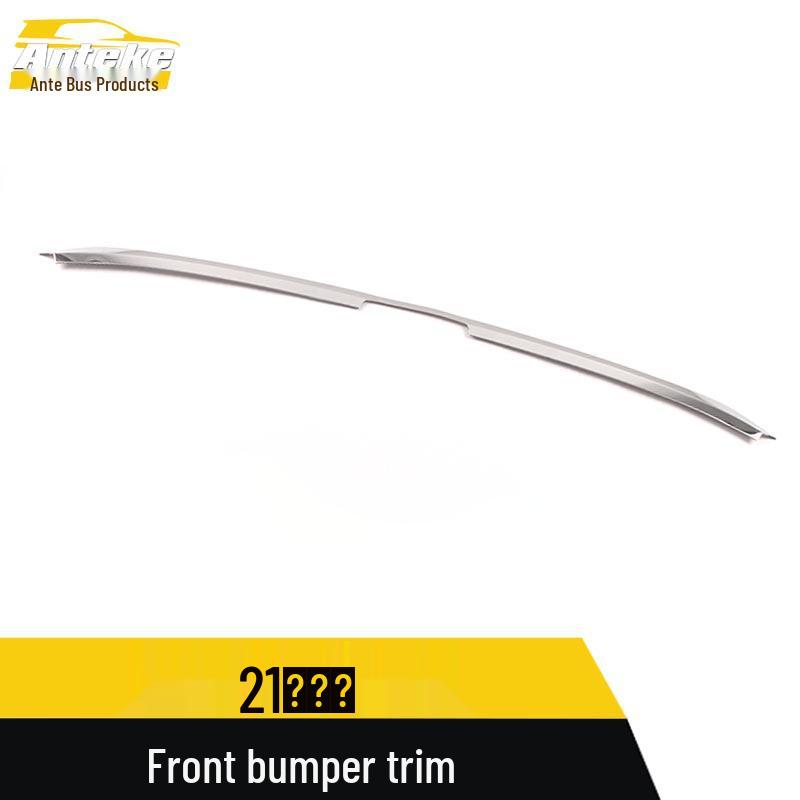 21 Mocha Front Bumper Trim: Stainless Steel Lip and Anti-Scratch Strip Modification.