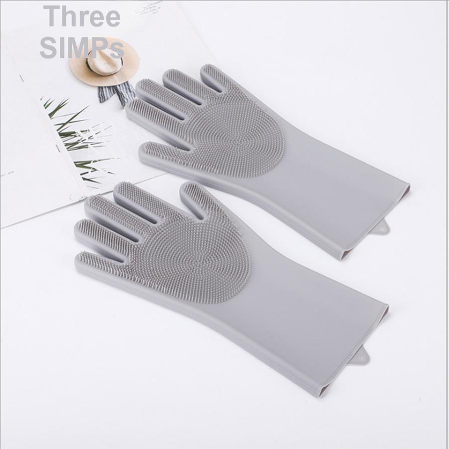 2 Stück Silikon Spülhandschuhe Magische Badehandschuhe für Zuhause Langlebige Verschleißfeste Wasserdichte Gummihandschuhe Hersteller