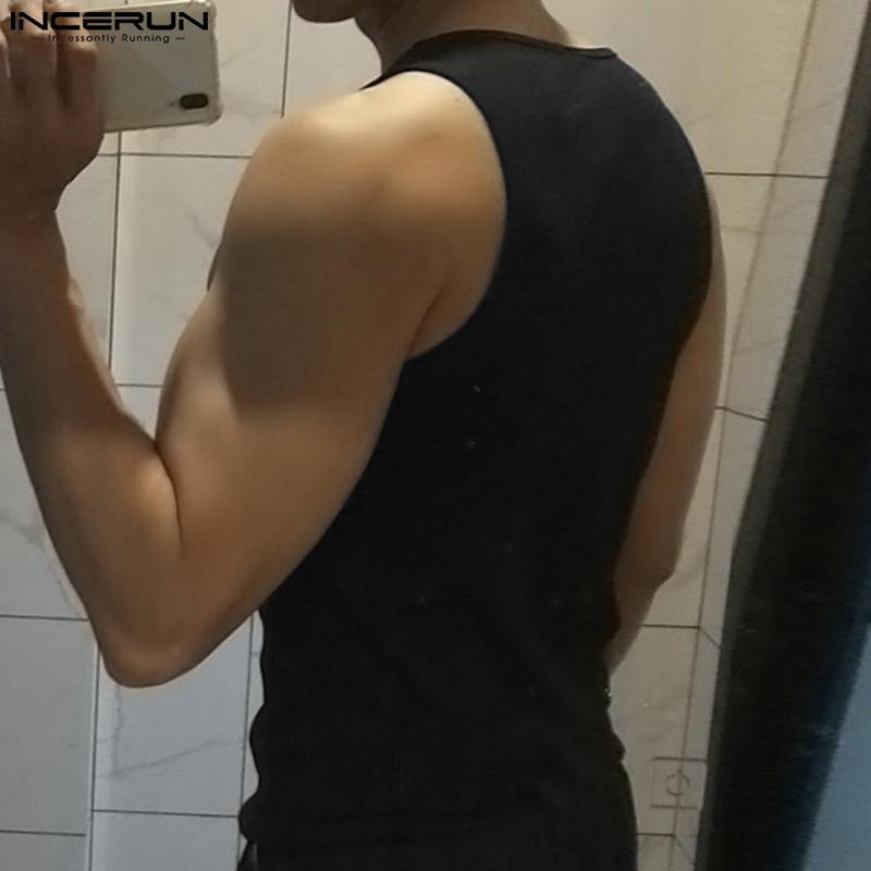 INCERUN Summer Men Sleeveless Solid Color Tank Tops