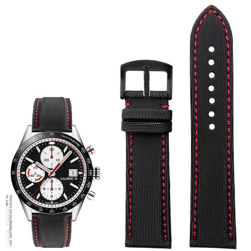 20mm 21mm 22mm 23mm Nylon Leather Bottom Watchband for Mido Helmsman M021 M005 M038 Tudor Seiko Waterproof Watch Strap