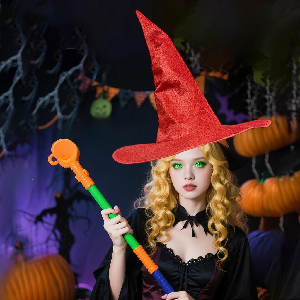 Black Velvet Witch Hat with Ruched Detail and Wide Brim for Adults - Halloween Costume Accessory for Cosplay