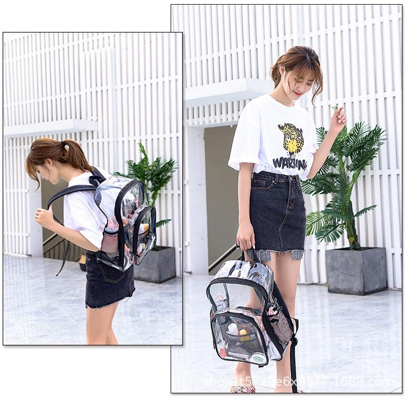 Eco-Friendly Transparent PVC Waterproof Ita Backpack for Students