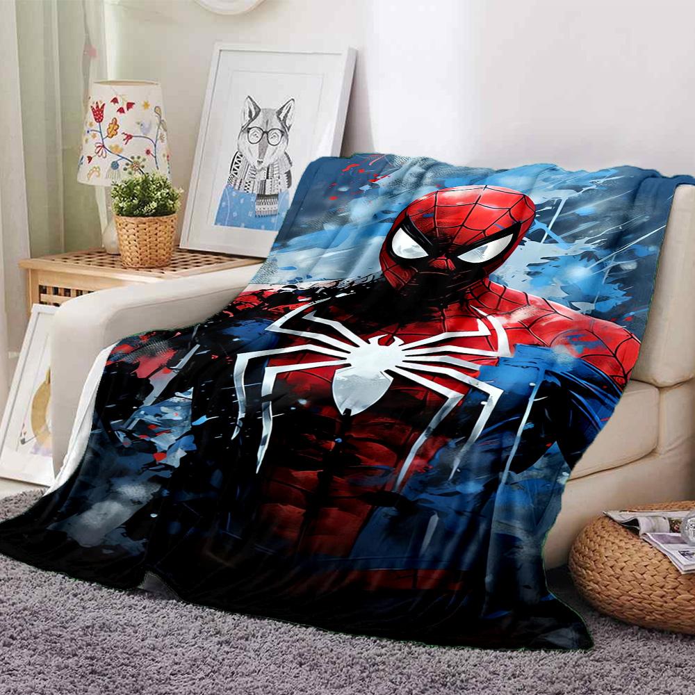 Spiderman Heroic Costume Flannel Blanket Super Soft Warm Cozy Blanket For Sofa Bed Office Travel Allseason Home Decor Gift