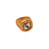 Stainless Steel Square Crystal Ring Zircon Exaggerated Ring  Gift for Girlfriend