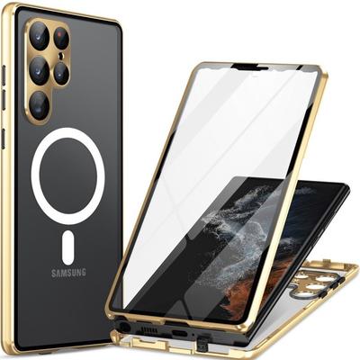 Magnetic Dual Glass MagSafe Case for Samsung Galaxy S24 Ultra, Gold