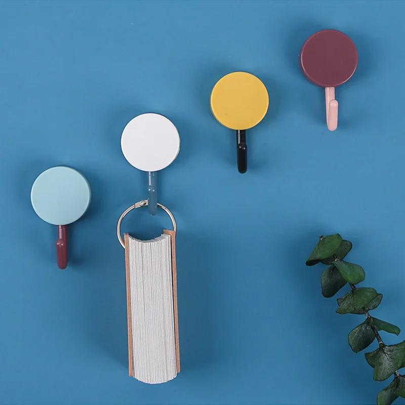 10Pcs Self Adhesive Hooks Punch-Free Hanger Without Leaving Traces Paste Hook Bedroom Wall Hanging Coat Hook Key Storage Hanger