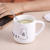 Creative and Simple Embossed Lazy Cat Ceramic Cup Office Home Girls' Drinking Water with Covered Spoon Milk Coffee Mug
