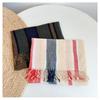Spring and Autumn Wide Striped Casual Versatile Cotton Hemp Blended Thin Scarf