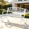 Stylish outdoor bench, garden bench with ornamental backrest design, elegant bench (only with bench)