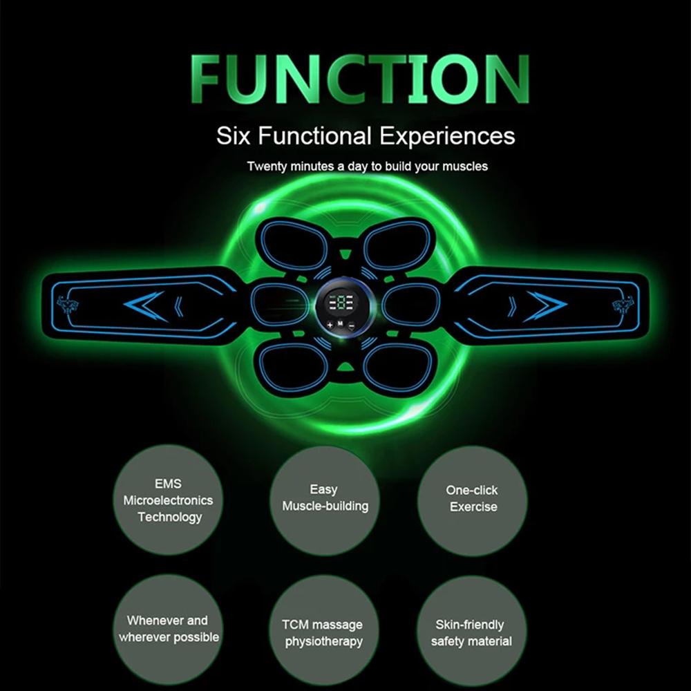 EMS Muscle Stimulator Abs Slimming Belt Abdominal Toner Body Arm Leg Waist Weight Loss Trainer Fitness Equipment Vibration Belt