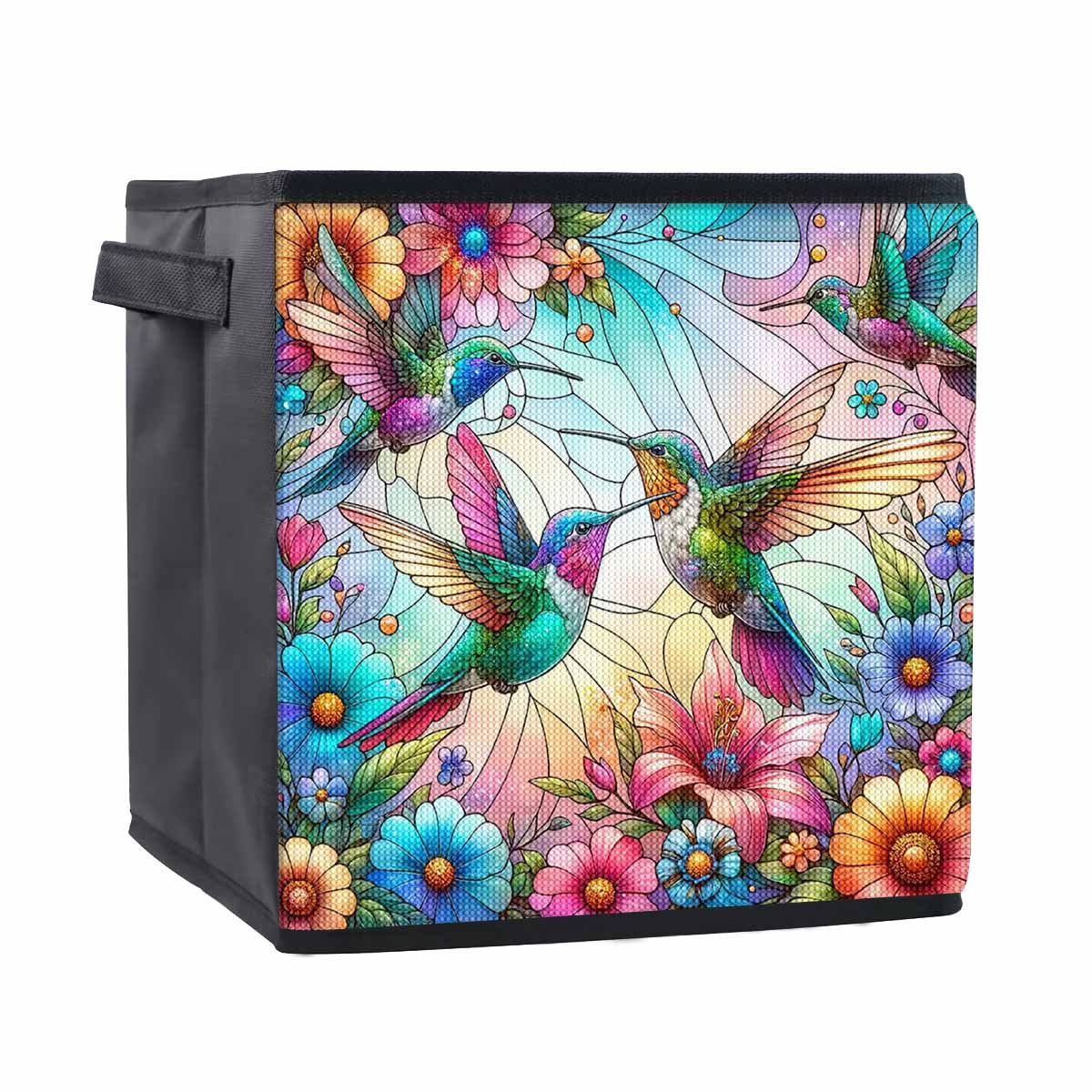 

The Dancing Hummingbird 5D Diamond Painting Storage Basket Full Round Drill Mosaic Diamond Embroidery Cross Stitch Kits Home Decor Home Decor 25cmx25cm