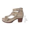 Women's Coarse Heel Sandals, High-heeled Hollow Shoes, Breathable and Comfortable Fishmouth Sandals